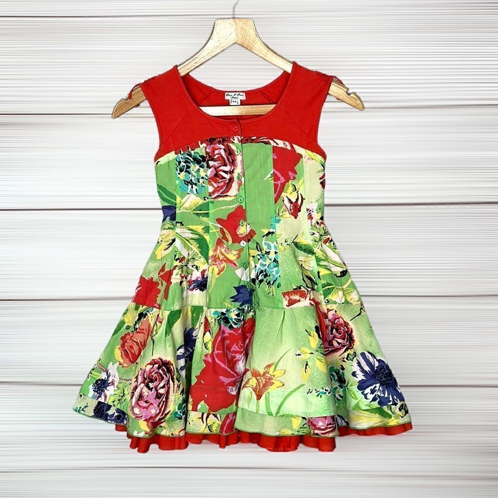 ELIANA ET LENA Paris Girl’s Summer Floral Dress Cotton size 6A